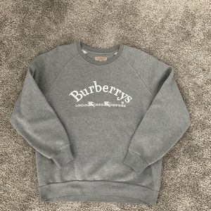 AUTHENTIC BURBERRY LONDON PULLOVER GRAY SWEATER SZ XL
